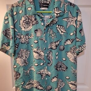 Mens XL Button Down-Seashell Design